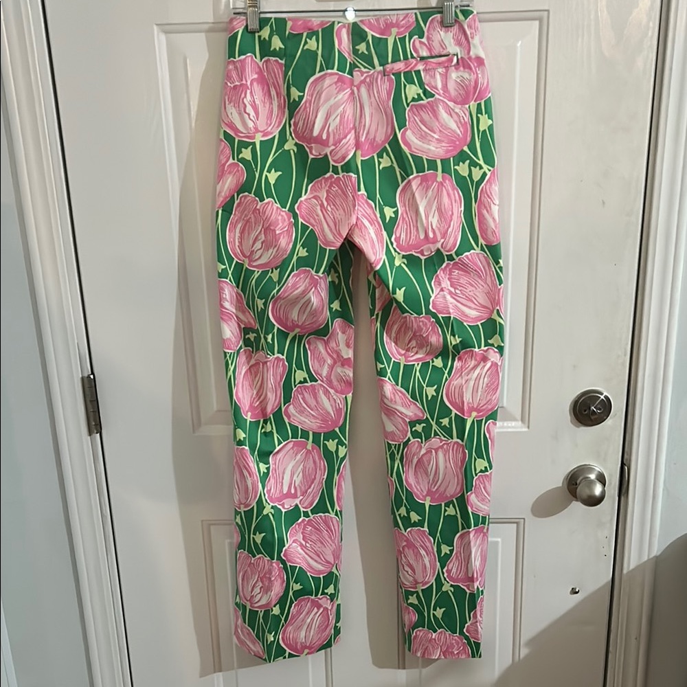 Lilly Pulitzer Green and Pink Women's Pants - Picture 3 of 6